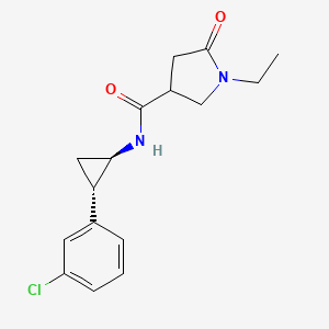 N-[(1R,2S)-2-(3-chlorophenyl)cyclopropyl]-1-ethyl-5-oxopyrrolidine-3-carboxamide