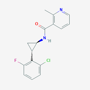 molecular formula C16H14ClFN2O B7334491 N-[(1R,2S)-2-(2-chloro-6-fluorophenyl)cyclopropyl]-2-methylpyridine-3-carboxamide 