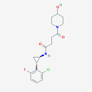 N-[(1R,2S)-2-(2-chloro-6-fluorophenyl)cyclopropyl]-4-(4-hydroxypiperidin-1-yl)-4-oxobutanamide