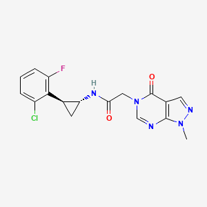 N-[(1R,2S)-2-(2-chloro-6-fluorophenyl)cyclopropyl]-2-(1-methyl-4-oxopyrazolo[3,4-d]pyrimidin-5-yl)acetamide