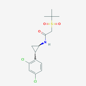 molecular formula C15H19Cl2NO3S B7334521 2-tert-butylsulfonyl-N-[(1R,2S)-2-(2,4-dichlorophenyl)cyclopropyl]acetamide 