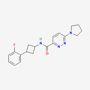 molecular formula C19H21FN4O B7334543 N-[3-(2-fluorophenyl)cyclobutyl]-6-pyrrolidin-1-ylpyridazine-3-carboxamide 