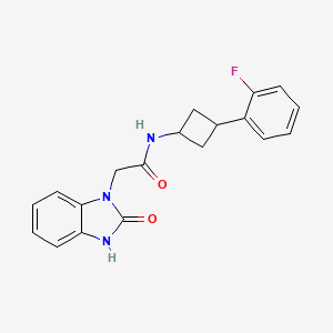 molecular formula C19H18FN3O2 B7334551 N-[3-(2-fluorophenyl)cyclobutyl]-2-(2-oxo-3H-benzimidazol-1-yl)acetamide 