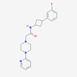 N-[3-(3-fluorophenyl)cyclobutyl]-2-(4-pyridin-2-ylpiperazin-1-yl)acetamide