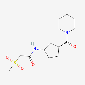 2-methylsulfonyl-N-[(1S,3R)-3-(piperidine-1-carbonyl)cyclopentyl]acetamide