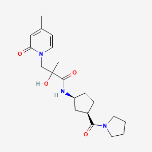 2-hydroxy-2-methyl-3-(4-methyl-2-oxopyridin-1-yl)-N-[(1S,3R)-3-(pyrrolidine-1-carbonyl)cyclopentyl]propanamide