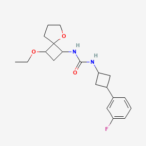 molecular formula C20H27FN2O3 B7334631 1-(3-Ethoxy-5-oxaspiro[3.4]octan-1-yl)-3-[3-(3-fluorophenyl)cyclobutyl]urea 