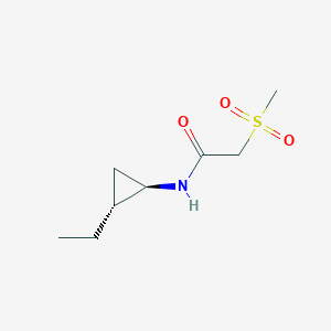 molecular formula C8H15NO3S B7334674 N-[(1R,2R)-2-ethylcyclopropyl]-2-methylsulfonylacetamide 