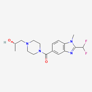 [2-(difluoromethyl)-1-methylbenzimidazol-5-yl]-[4-[(2S)-2-hydroxypropyl]piperazin-1-yl]methanone