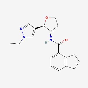 N-[(2R,3S)-2-(1-ethylpyrazol-4-yl)oxolan-3-yl]-2,3-dihydro-1H-indene-4-carboxamide