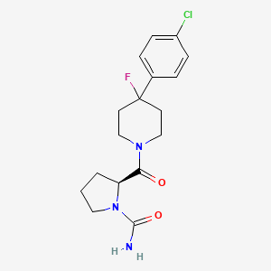 (2S)-2-[4-(4-chlorophenyl)-4-fluoropiperidine-1-carbonyl]pyrrolidine-1-carboxamide