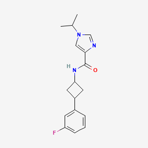 molecular formula C17H20FN3O B7334773 N-[3-(3-fluorophenyl)cyclobutyl]-1-propan-2-ylimidazole-4-carboxamide 