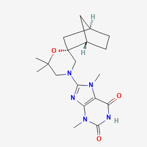 8-[(1S,2R,4R)-6',6'-dimethylspiro[bicyclo[2.2.1]heptane-2,2'-morpholine]-4'-yl]-3,7-dimethylpurine-2,6-dione