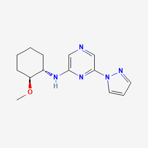 N-[(1S,2S)-2-methoxycyclohexyl]-6-pyrazol-1-ylpyrazin-2-amine