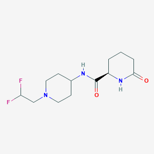 molecular formula C13H21F2N3O2 B7334808 (2R)-N-[1-(2,2-difluoroethyl)piperidin-4-yl]-6-oxopiperidine-2-carboxamide 