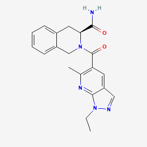 (3S)-2-(1-ethyl-6-methylpyrazolo[3,4-b]pyridine-5-carbonyl)-3,4-dihydro-1H-isoquinoline-3-carboxamide