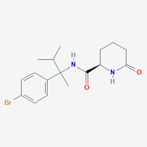 molecular formula C17H23BrN2O2 B7334831 (2R)-N-[2-(4-bromophenyl)-3-methylbutan-2-yl]-6-oxopiperidine-2-carboxamide 