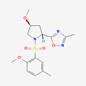 5-[(2R,4S)-4-methoxy-1-(2-methoxy-5-methylphenyl)sulfonylpyrrolidin-2-yl]-3-methyl-1,2,4-oxadiazole