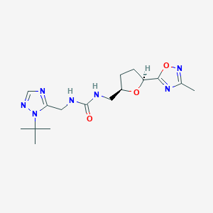 1-[(2-tert-butyl-1,2,4-triazol-3-yl)methyl]-3-[[(2R,5S)-5-(3-methyl-1,2,4-oxadiazol-5-yl)oxolan-2-yl]methyl]urea