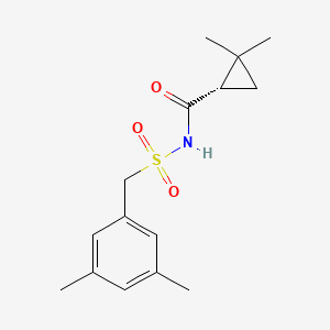 molecular formula C15H21NO3S B7334889 (1S)-N-[(3,5-dimethylphenyl)methylsulfonyl]-2,2-dimethylcyclopropane-1-carboxamide 