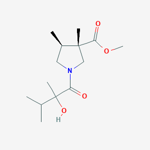 molecular formula C14H25NO4 B7334903 methyl (3S,4S)-1-(2-hydroxy-2,3-dimethylbutanoyl)-3,4-dimethylpyrrolidine-3-carboxylate 