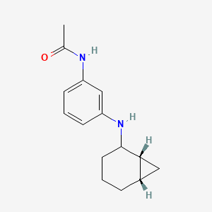 molecular formula C15H20N2O B7334947 N-[3-[[(1R,6S)-2-bicyclo[4.1.0]heptanyl]amino]phenyl]acetamide 