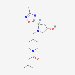 1-[4-[[(2R,4S)-4-hydroxy-2-(3-methyl-1,2,4-oxadiazol-5-yl)pyrrolidin-1-yl]methyl]piperidin-1-yl]-3-methylbutan-1-one