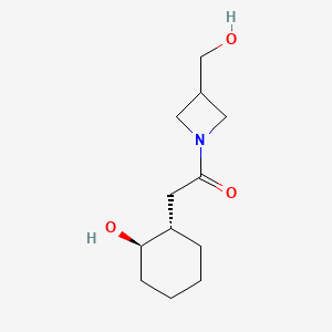 molecular formula C12H21NO3 B7335016 2-[(1S,2R)-2-hydroxycyclohexyl]-1-[3-(hydroxymethyl)azetidin-1-yl]ethanone 