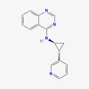 molecular formula C16H14N4 B7335019 N-[(1S,2R)-2-pyridin-3-ylcyclopropyl]quinazolin-4-amine 