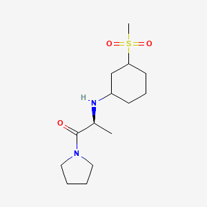 molecular formula C14H26N2O3S B7335026 (2S)-2-[(3-methylsulfonylcyclohexyl)amino]-1-pyrrolidin-1-ylpropan-1-one 