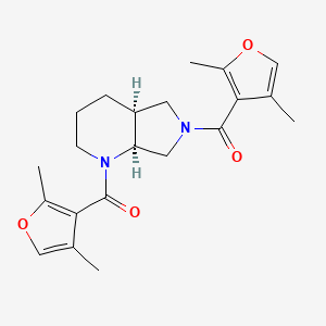 molecular formula C21H26N2O4 B7335037 [(4aS,7aS)-6-(2,4-dimethylfuran-3-carbonyl)-3,4,4a,5,7,7a-hexahydro-2H-pyrrolo[3,4-b]pyridin-1-yl]-(2,4-dimethylfuran-3-yl)methanone 