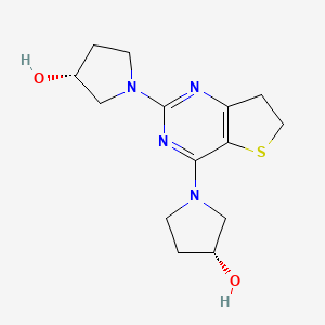 (3R)-1-[2-[(3R)-3-hydroxypyrrolidin-1-yl]-6,7-dihydrothieno[3,2-d]pyrimidin-4-yl]pyrrolidin-3-ol