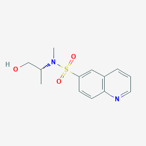 molecular formula C13H16N2O3S B7335060 N-[(2R)-1-hydroxypropan-2-yl]-N-methylquinoline-6-sulfonamide 