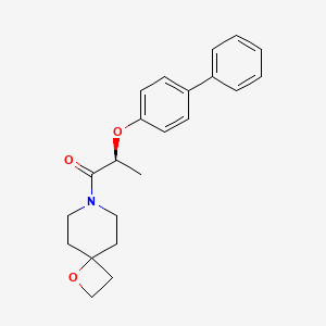 (2S)-1-(1-oxa-7-azaspiro[3.5]nonan-7-yl)-2-(4-phenylphenoxy)propan-1-one