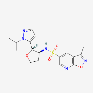 3-methyl-N-[(2S,3S)-2-(2-propan-2-ylpyrazol-3-yl)oxolan-3-yl]-[1,2]oxazolo[5,4-b]pyridine-5-sulfonamide