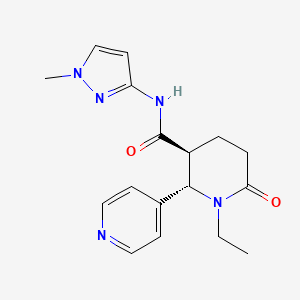 molecular formula C17H21N5O2 B7335182 (2S,3S)-1-ethyl-N-(1-methylpyrazol-3-yl)-6-oxo-2-pyridin-4-ylpiperidine-3-carboxamide 