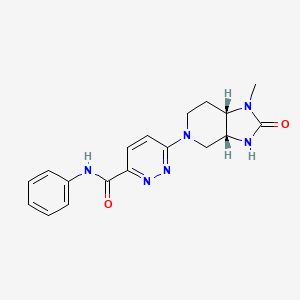 molecular formula C18H20N6O2 B7335203 6-[(3aR,7aS)-1-methyl-2-oxo-3,3a,4,6,7,7a-hexahydroimidazo[4,5-c]pyridin-5-yl]-N-phenylpyridazine-3-carboxamide 