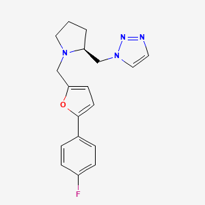 molecular formula C18H19FN4O B7335204 1-[[(2S)-1-[[5-(4-fluorophenyl)furan-2-yl]methyl]pyrrolidin-2-yl]methyl]triazole 