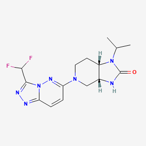 molecular formula C15H19F2N7O B7335218 (3aR,7aS)-5-[3-(difluoromethyl)-[1,2,4]triazolo[4,3-b]pyridazin-6-yl]-1-propan-2-yl-3,3a,4,6,7,7a-hexahydroimidazo[4,5-c]pyridin-2-one 