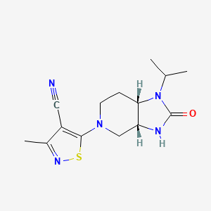 5-[(3aR,7aS)-2-oxo-1-propan-2-yl-3,3a,4,6,7,7a-hexahydroimidazo[4,5-c]pyridin-5-yl]-3-methyl-1,2-thiazole-4-carbonitrile