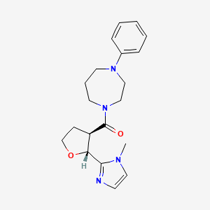 molecular formula C20H26N4O2 B7335245 [(2R,3R)-2-(1-methylimidazol-2-yl)oxolan-3-yl]-(4-phenyl-1,4-diazepan-1-yl)methanone 