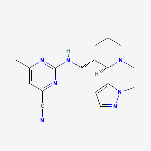 6-methyl-2-[[(2R,3S)-1-methyl-2-(2-methylpyrazol-3-yl)piperidin-3-yl]methylamino]pyrimidine-4-carbonitrile