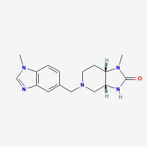 molecular formula C16H21N5O B7335265 (3aR,7aS)-1-methyl-5-[(1-methylbenzimidazol-5-yl)methyl]-3,3a,4,6,7,7a-hexahydroimidazo[4,5-c]pyridin-2-one 