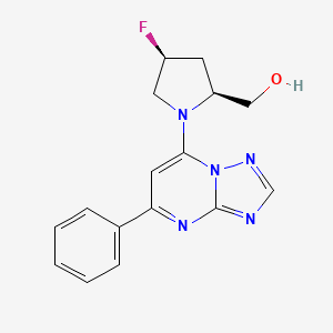 molecular formula C16H16FN5O B7335274 [(2S,4S)-4-fluoro-1-(5-phenyl-[1,2,4]triazolo[1,5-a]pyrimidin-7-yl)pyrrolidin-2-yl]methanol 