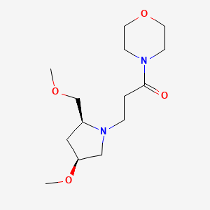 molecular formula C14H26N2O4 B7335291 3-[(2S,4S)-4-methoxy-2-(methoxymethyl)pyrrolidin-1-yl]-1-morpholin-4-ylpropan-1-one 