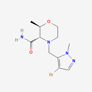 (2R,3S)-4-[(4-bromo-2-methylpyrazol-3-yl)methyl]-2-methylmorpholine-3-carboxamide