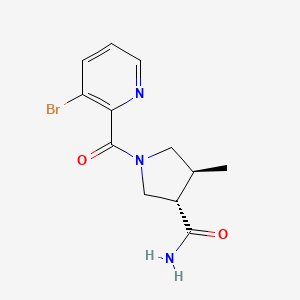 molecular formula C12H14BrN3O2 B7335347 (3S,4S)-1-(3-bromopyridine-2-carbonyl)-4-methylpyrrolidine-3-carboxamide 