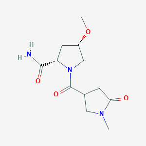 (2S,4S)-4-methoxy-1-(1-methyl-5-oxopyrrolidine-3-carbonyl)pyrrolidine-2-carboxamide