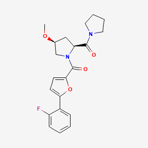 molecular formula C21H23FN2O4 B7335385 [(2S,4S)-1-[5-(2-fluorophenyl)furan-2-carbonyl]-4-methoxypyrrolidin-2-yl]-pyrrolidin-1-ylmethanone 