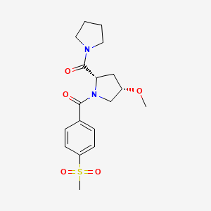 molecular formula C18H24N2O5S B7335387 [(2S,4S)-4-methoxy-1-(4-methylsulfonylbenzoyl)pyrrolidin-2-yl]-pyrrolidin-1-ylmethanone 